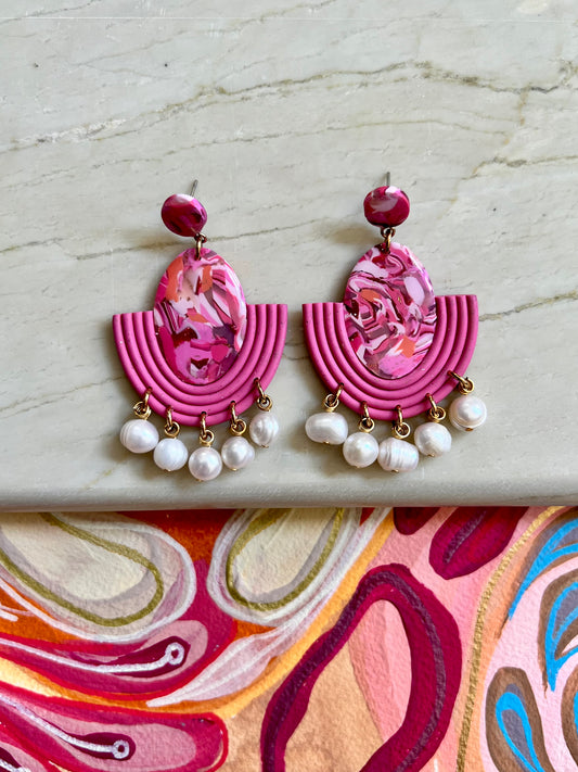 Pink Statement Earrings