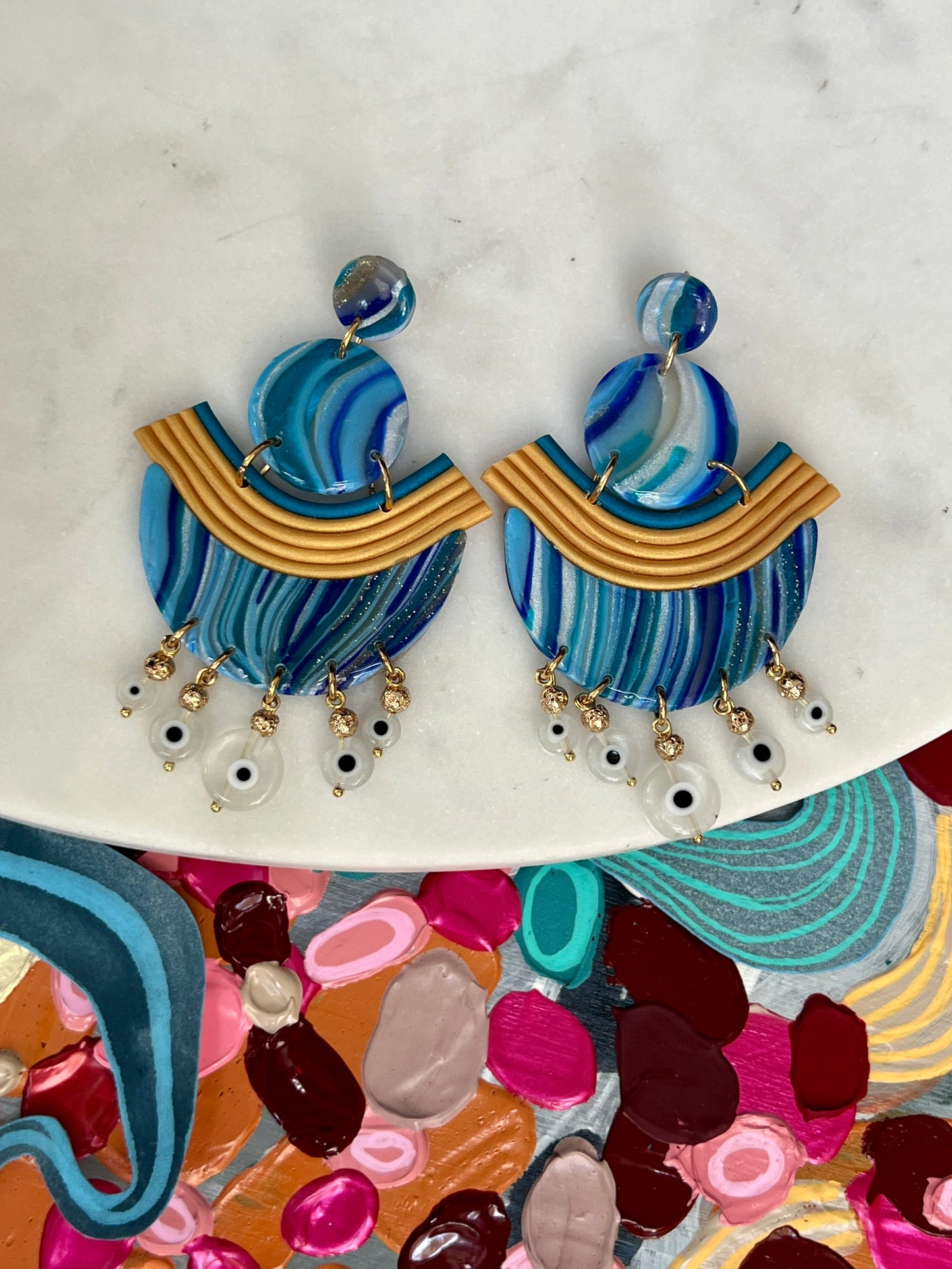 Marbled Statement Earrings