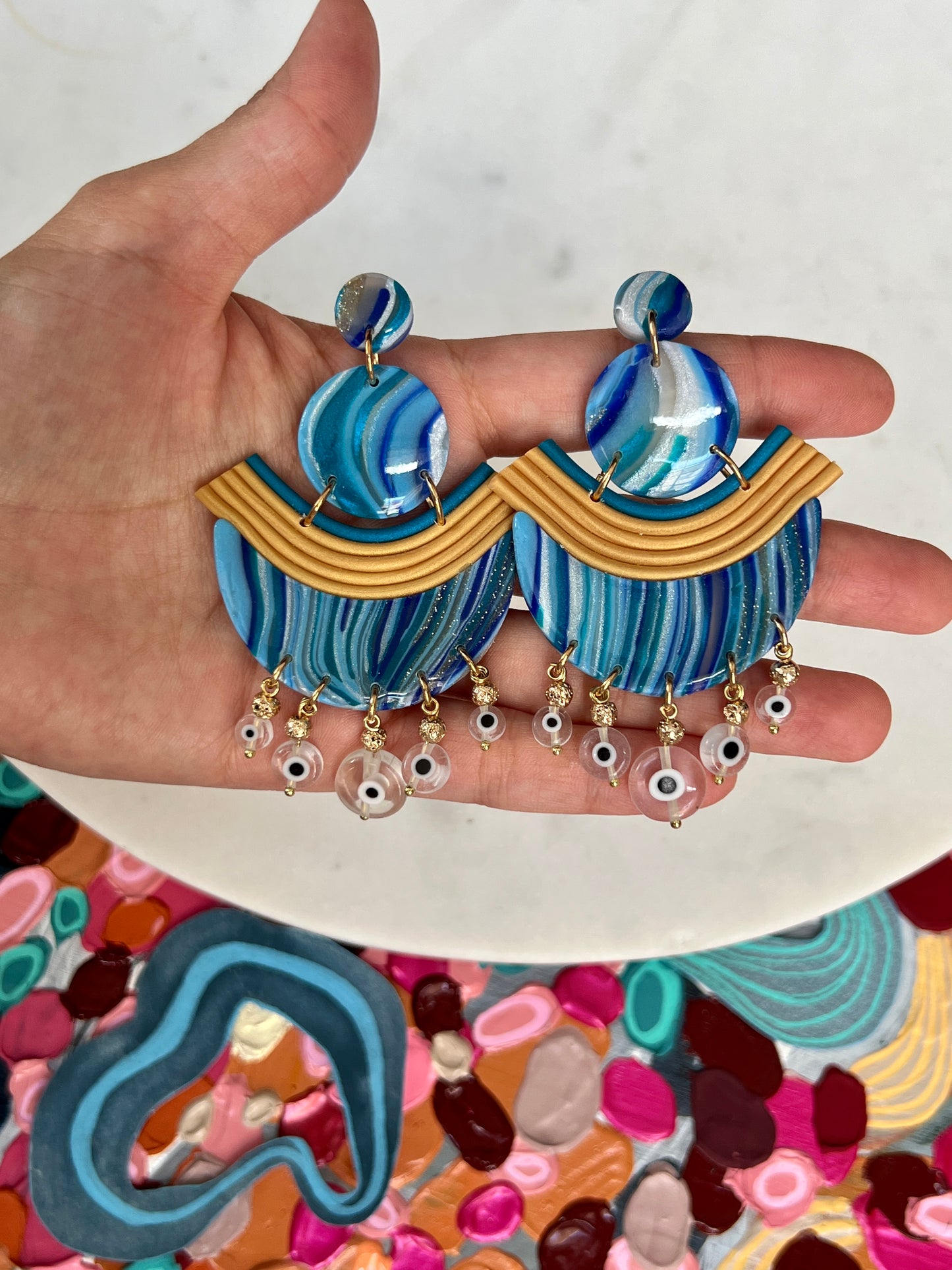 Marbled Statement Earrings