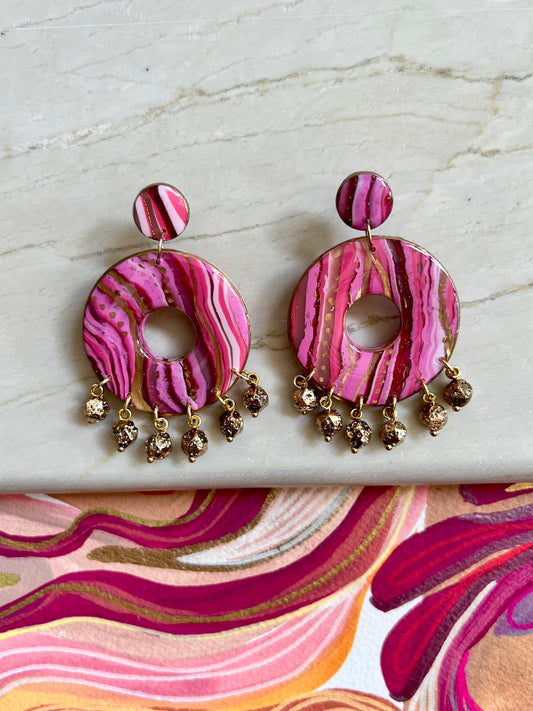 Pink Statement Earrings