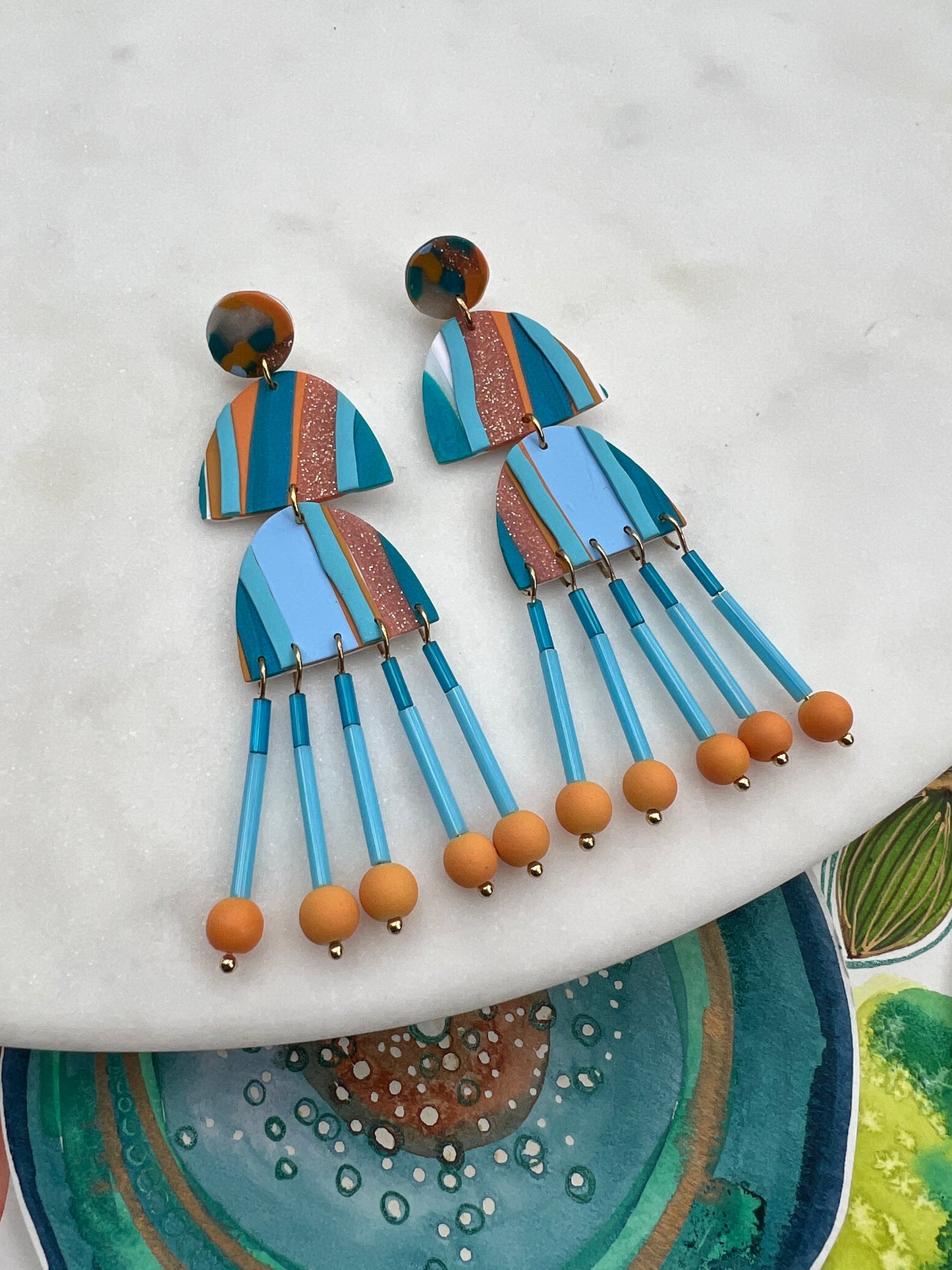 Blue Dangle Earrings