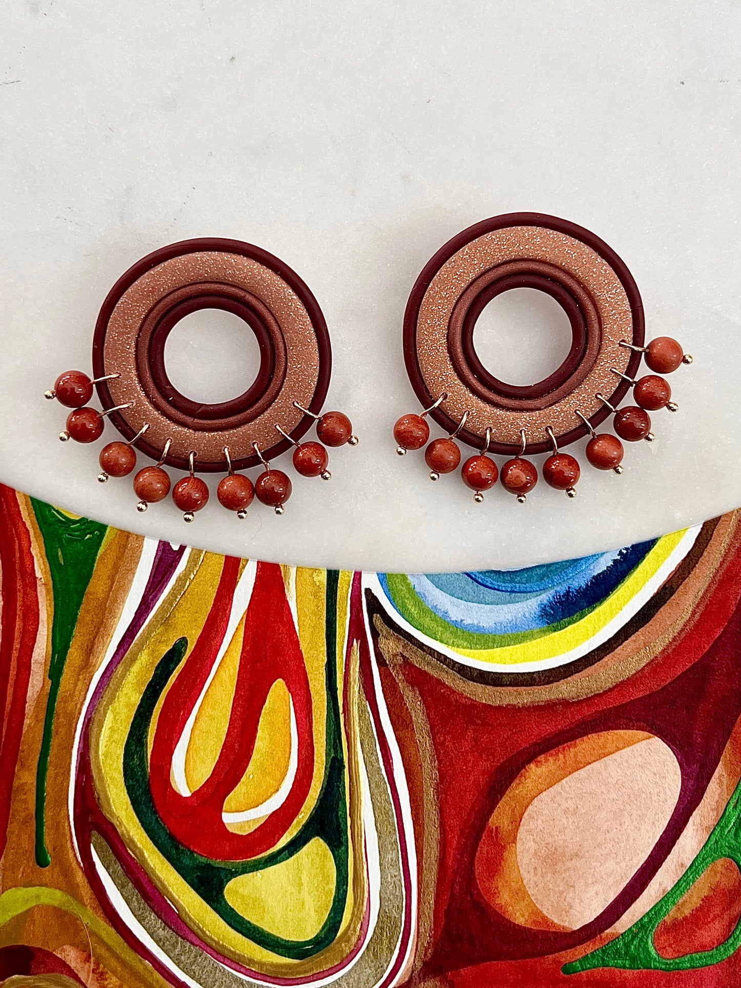 Goldstone Circle Earrings