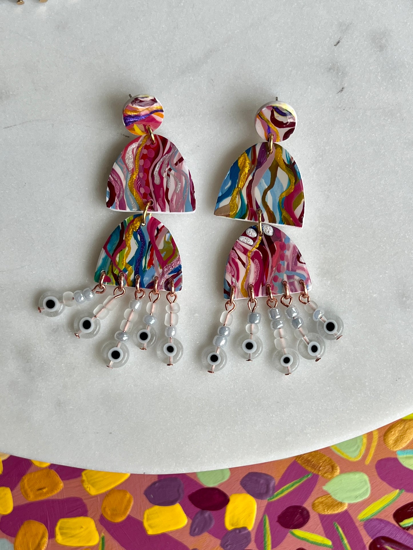 Evil Eye Colorful Earrings